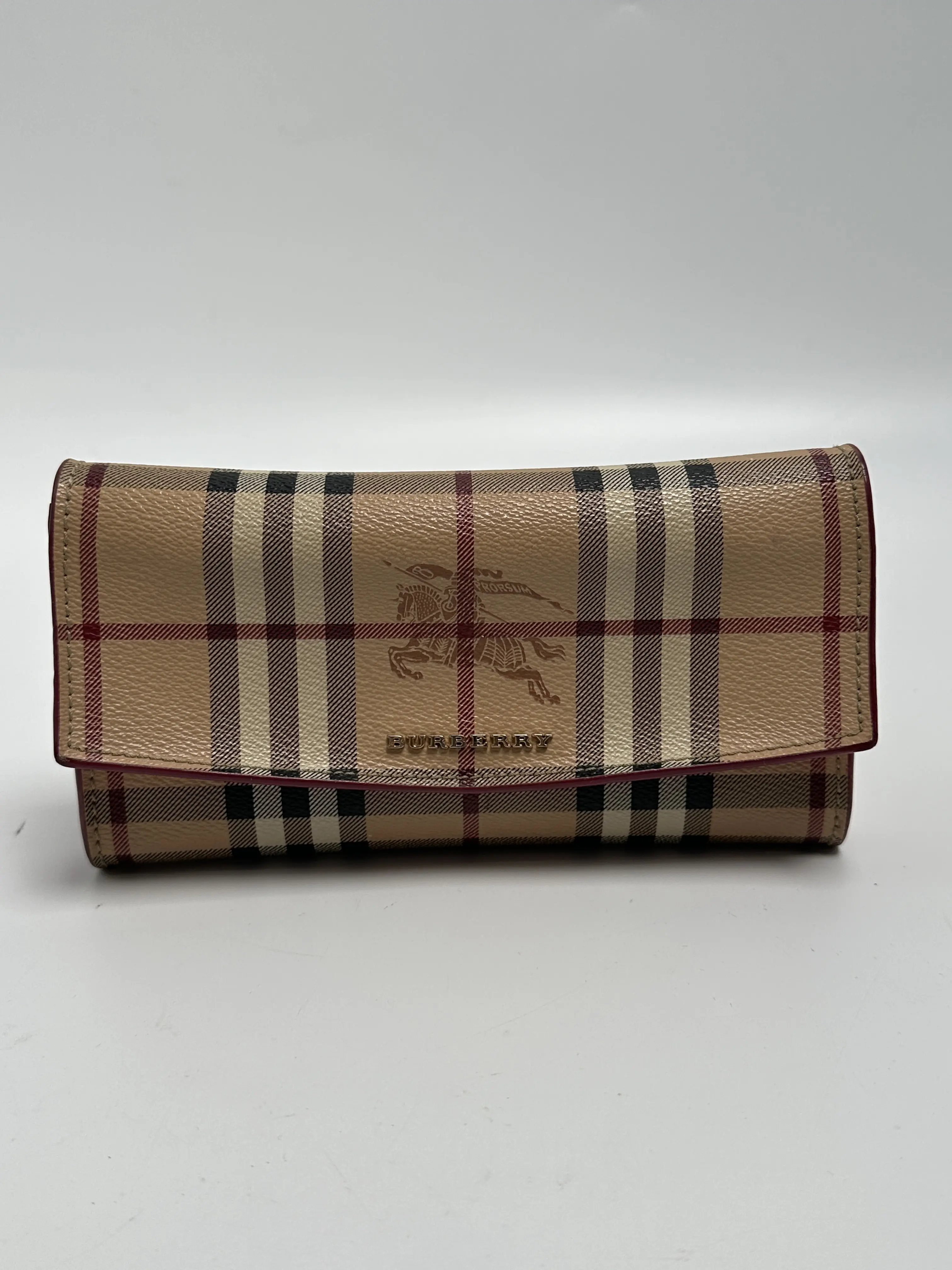 Pre-owned BURBERRY canvas wallet Nova Check Continental – Beige SH459BR