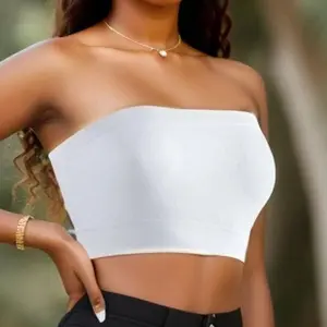 Sexy Strapless Women's Wrap Chest New Style Backless Design Comfortable Underwear Home Clothes Womenswear Tops Basic Minimalist Short Sleeveless Sleeveless Short Minimalist
