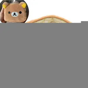 Kawaii Rilakkuma Pencil Bag Makeup Organizer Storage Bag Cartoon Bear Plush Multi Case Kawaii Cosmetic Bags Vanity Beauty Case