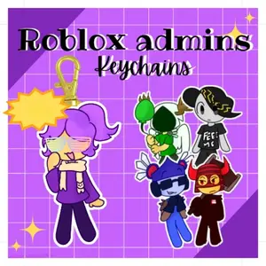 Roblox Admins Keychains - Cute Acrylic Cartoon Keychain, Funny Meme Character Charm for Keys, Bags, Backpack, Durable Gift for Fans & Collectors