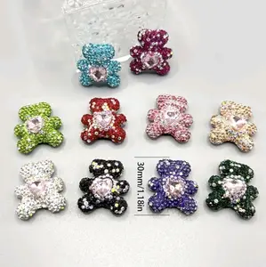 3D Glass Rhinestone Bear Heart Wing Star Beads