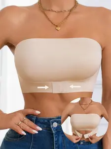 Women's Wireless Front Closure Bra, Comfortable Breathable Strapless Design, Perfect Fit for Daily Wear, Ladies' Underwear