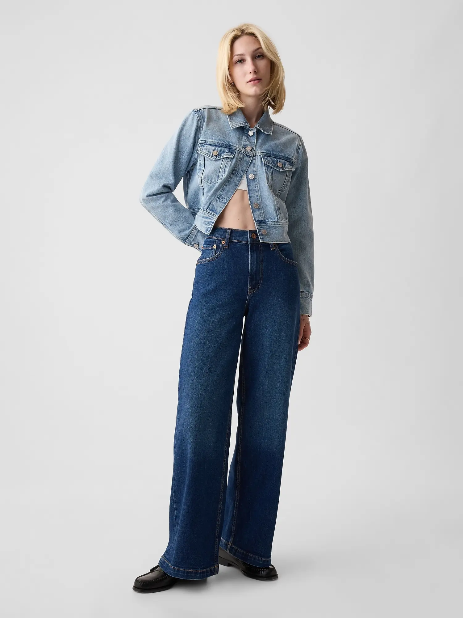 Gap Women's High Rise Stride Wide-Leg Jeans