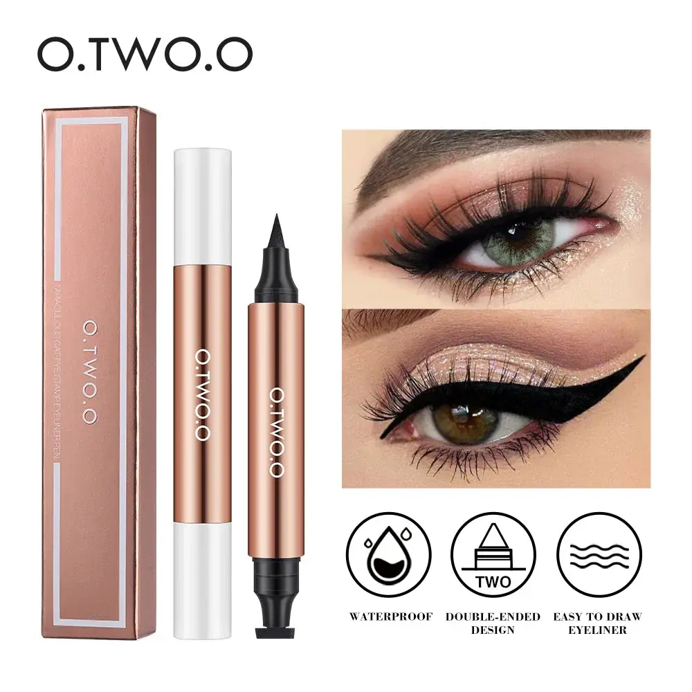 Double Ended Waterproof Eyeliner Pen, Black