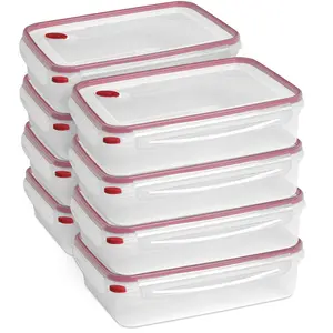 Sterilite 03426604 16.0 Cup Rectangle UltraSeal Food Storage Container, Red 8 Ct