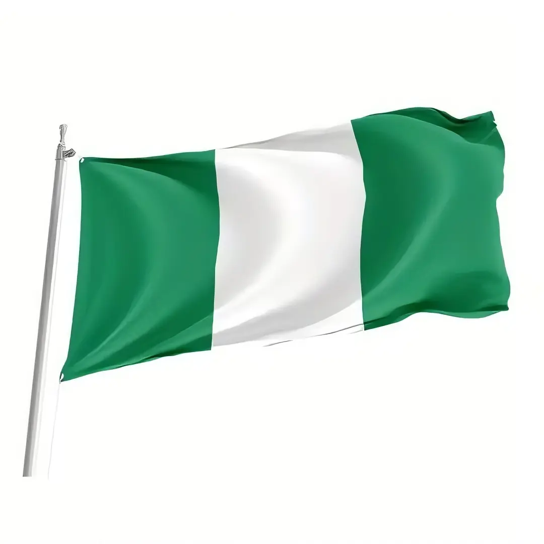Nigerian National Flag 3'X5' - Official Nigerian Flag, 3'X5' Size, Green, White, and Black Colors, Perfect for Display and Decoration