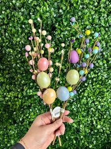 15 Inch Pearlized Easter Egg And Pip Spray