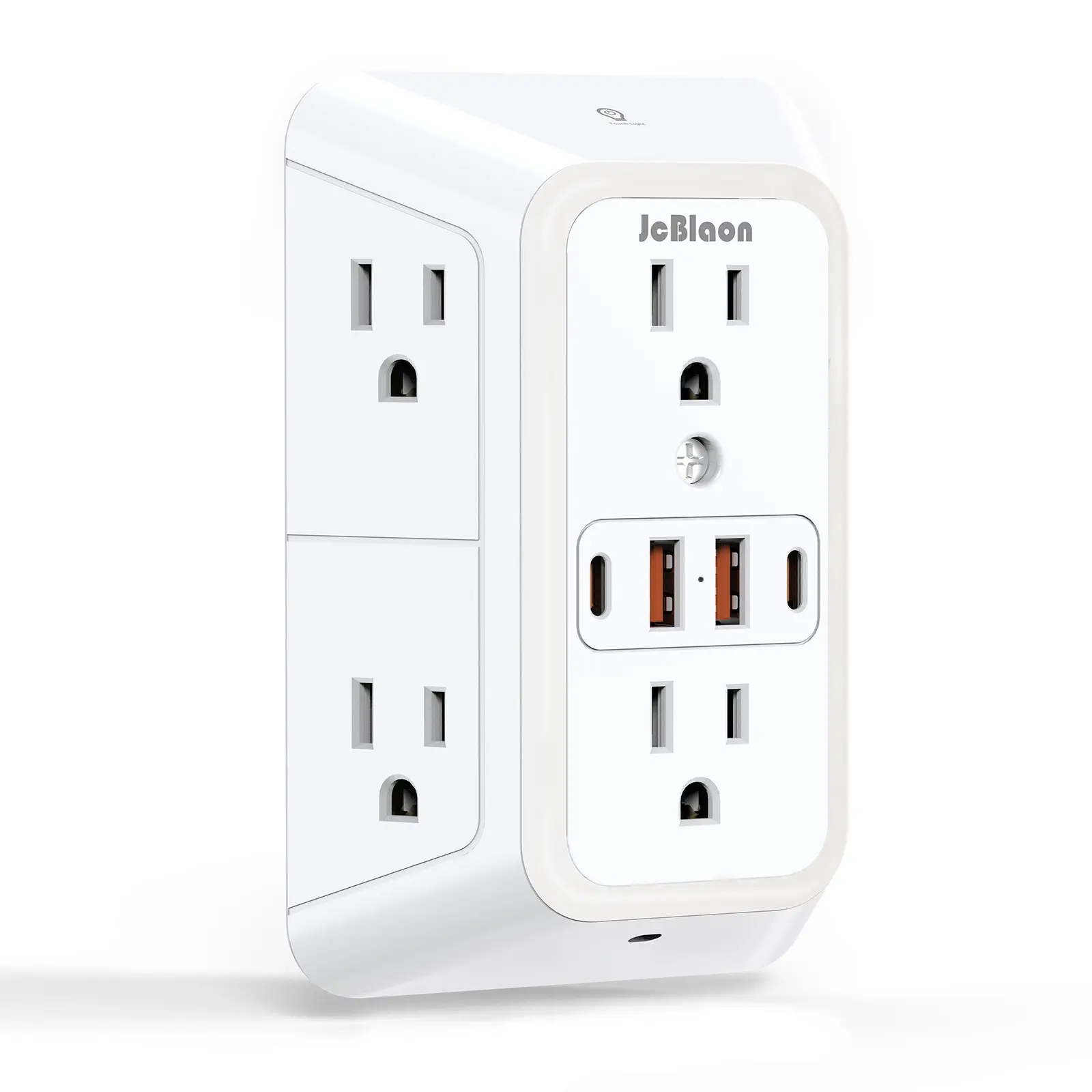 10-in-1 Multi Plug Outlet with Night Light, 6-Outlet Surge Protector with 4 USB Ports (2 USB-C & 2 USB-A), Space-Saving Design, Multiplug Wall Outlet, Wall Plug Adapter, Wall Outlet Extender for Home, Travel, Office