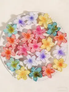 21pcs Fashionable and cute hair gripper set, gradient color jelly Bauhinia flower anti-slip hair grippers, small Bauhinia flower design hair grippers suitable for women to attend parties and other activities Hair Claws, Hair Clip Set, Super Cute Clips