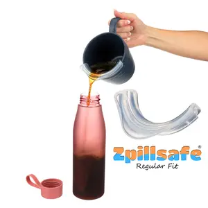 ZpillSafe® Regular Fit - Innovative Funnel for 2”- 4” Size Diameter Liquid Containers - Food Grade Silicone - Made in USA - Kitchen Gadgets (2 Pack, Clear)