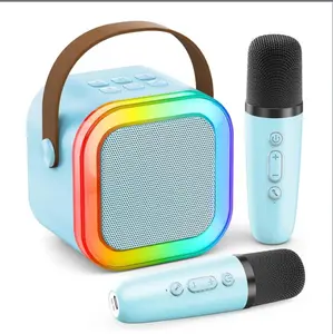 Popular Mini Karaoke Machine, Suitable for Children and Adults: Portable Bluetooth Speaker with 2 Wireless Microphones - A karaoke toy gift, birthday present, or gift for boyfriend for boys and girls aged 4-12 and up.
