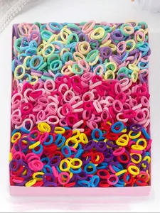 100pcs Random Color Girls Seamless Hair Ties, Elastic Hair Accessory, Cute & Sweet Hair Accessories, Colored Elastic Hair Bands for School, Daily Use