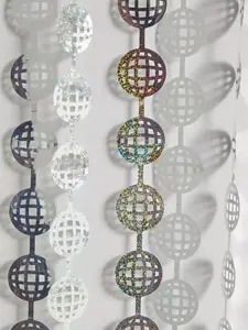 Silver Disco Ball Fringe Curtain Photo Backdrop (2-Pack) for Bachelorette, Birthday & Celebrations Party Decor