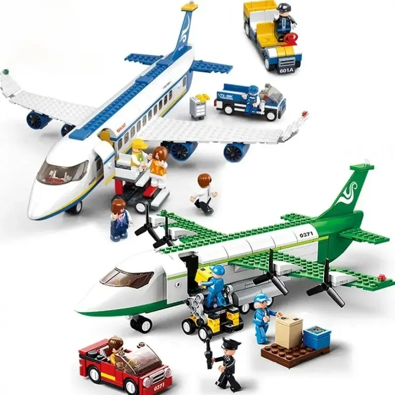 Creative City Airbus Cargo Aircraft Plane Building Blocks Air Ambulance Airplane Model Bricks Educational DIY Toys For Kids Boys Building Block Set