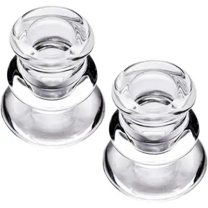 Clear Glass Candlestick Holders, Set of 2 Taper Candle Holders for Wedding, Decoration and Dinning