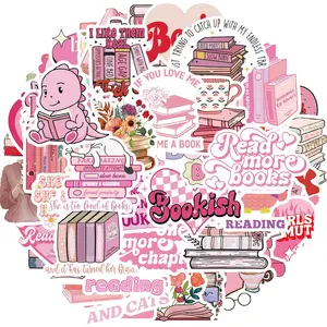 Bookish Sticker, 50pcs/set Book Themed Sticker, Reading Sticker, Decor Sticker for Greeting Card Water Bottle Laptop Phone, Gifts for Book Lovers, Ornaments