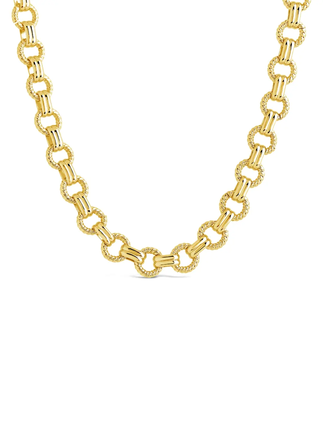 Sterling Forever Parker 14kt Gold Plated Twisted Link Necklace - Elegant Textured Chain for Women, Adjustable Length, Accessory Necklace, Elegant Chain, Fashion Necklace, Gold Necklace Chain