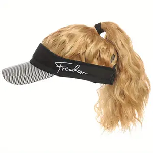 Women's High Temperature Fiber Synthetic Curly Wave Ponytail Wig with Adjustable Buckle Net Baseball Cap - Sporty Sun-Protective Style Suitable for All People