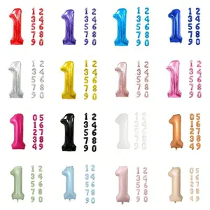 40 Inch Large Number Balloon, 1 Count Foil Mylar Big Number Balloon, Birthday Party Supplies Decorations, Party Balloon