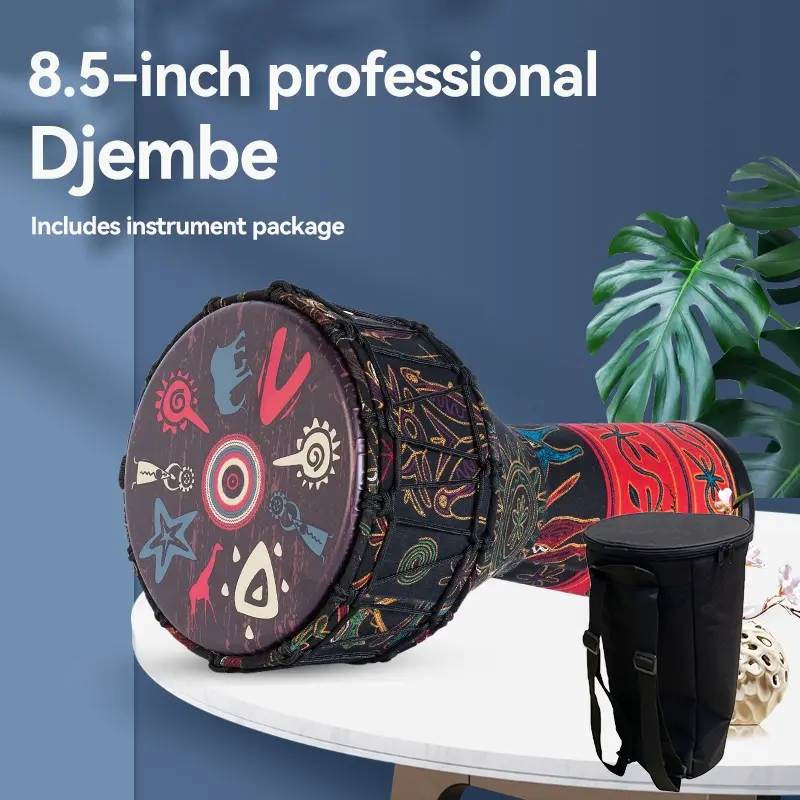8.5 Inch African Drum with Bag, Professional Hand Drum for Adults, Stage Performance Instrument, Birthday Gift, Beginner Friendly, Durable Design