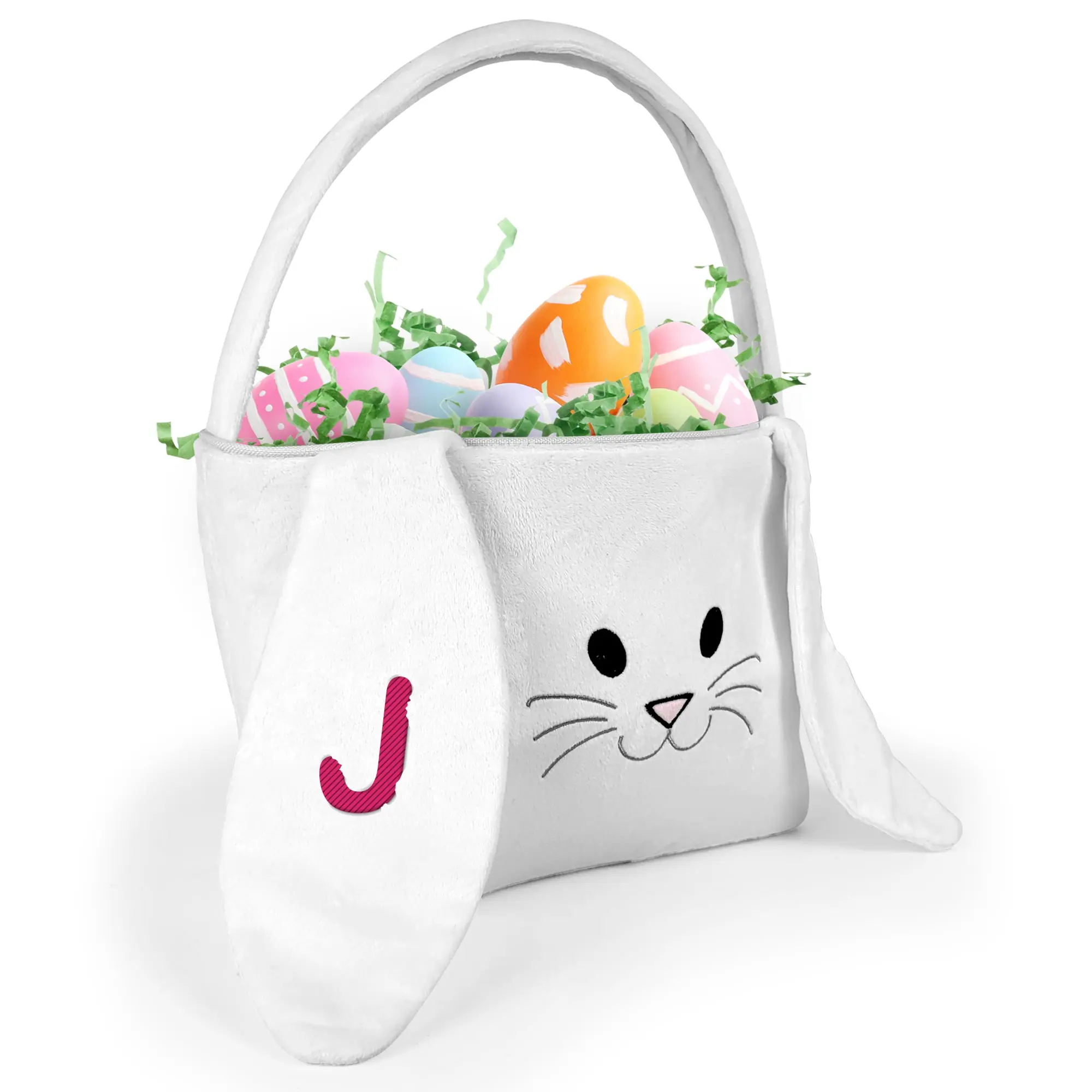 Personalized Easter Bunny Basket With Initial