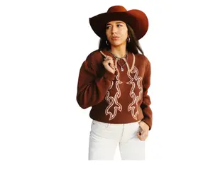 Women’s Knit puff sleeve collared sweater regular and plus size