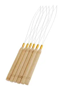 6-Pack Hair Extension Tools Set, Durable False Hair Extensions Beads Tool, Multifunctional Threader Needle Holder, Hair Hook Needles Accessories