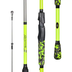 IM7 Graphite Fishing Rod - 2- Casting & Spinning, Medium/Medium Heavy Power, Stainless Steel Guides with Zirconium Rings, EVA Handle & Hook Keeper for Bass, Trout, Walleye, Catfish