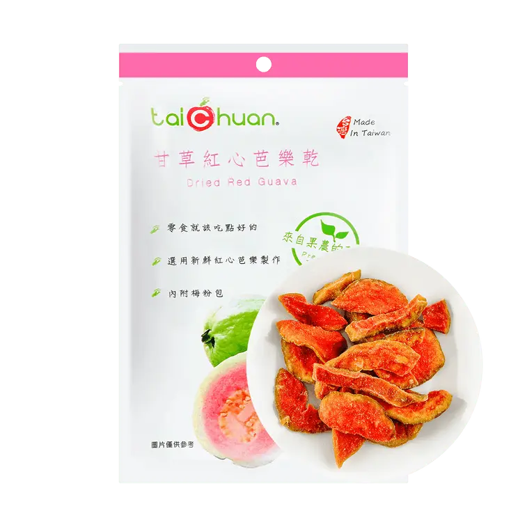 Tai Chuan Chewy Sweet Dried Red Guava Snack - 100g