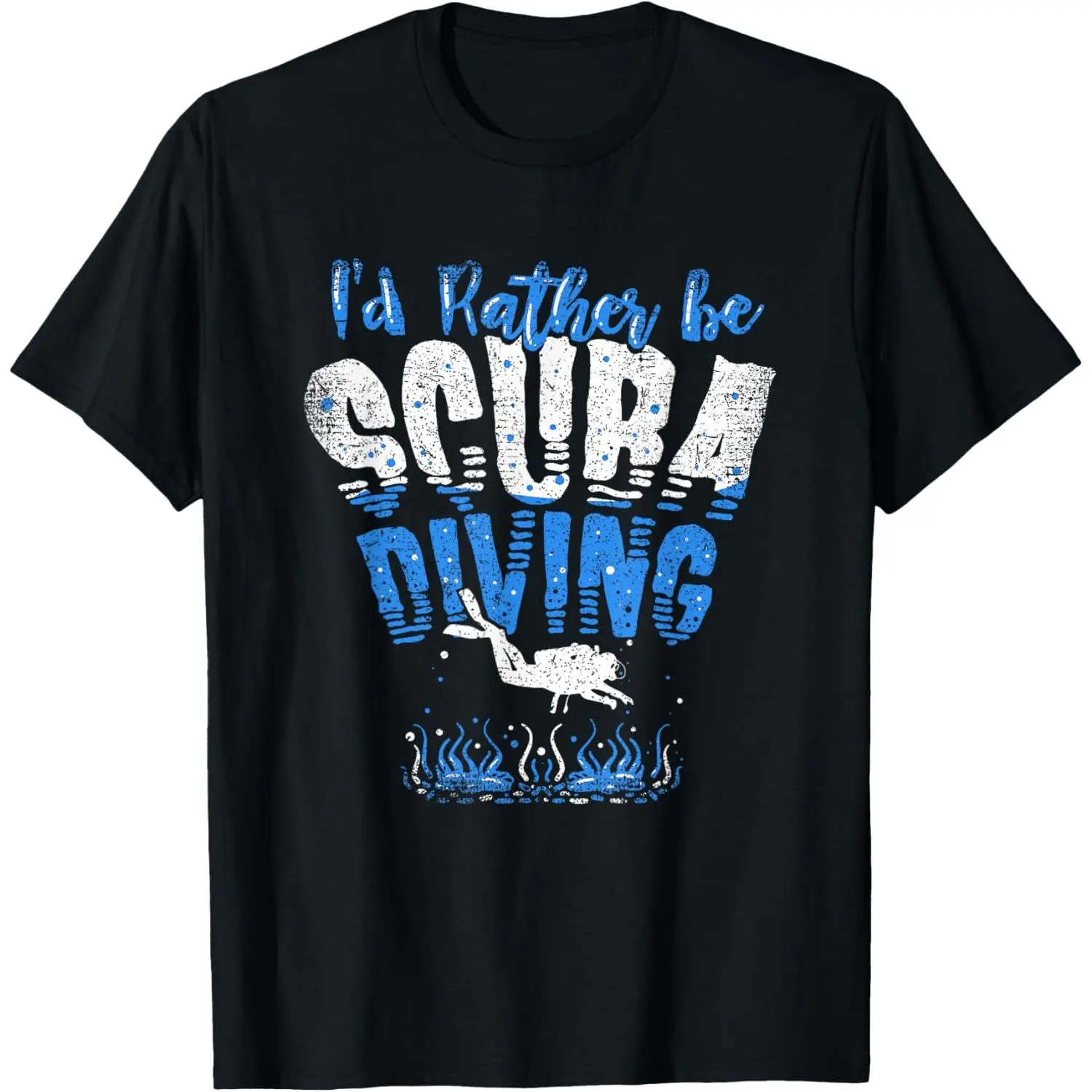 100%cotton Id Rather Be Scuba Diving Vintage T-Shirt