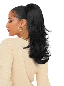 16 Inch Long Ponytail Extension, Natural Fluffy Claw Ponytail Hair Extensions, Synthetic Hairpiece for Women Daily Wear, Synthetic Clip Hairpiece