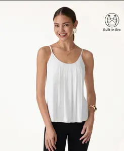 OGL Move U-Neck Pleated Spaghetti Bra Tank