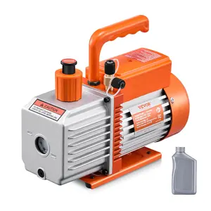 【Summervibes】VEVOR Vacuum Pump, 6 CFM, HVAC 2 Stage Rotary Vane Vacuum Pump, for R134a R22 R410a Systems, Auto AC Vacuum Pump Kit with Oil Bottle, for Automotive Air Conditioner Maintenance Resin Degassing