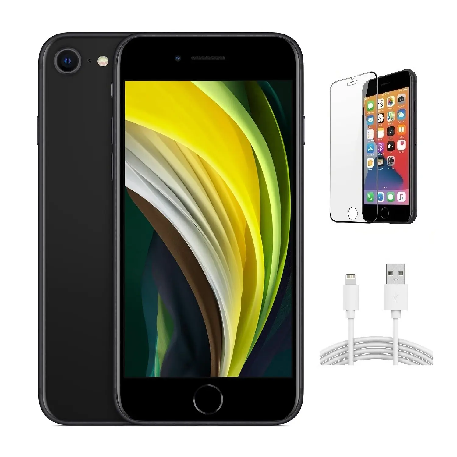 Refurbished Apple iPhone SE (2nd Gen) (Unlocked) A2275 Acceptable Condition with Tempered Glass Screen Protector & 1 Year Warranty