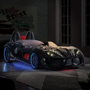Trackster Race Car Bed with LED Lighting, and Four Sound Options By Furniture of America