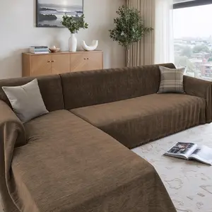 Inovaday Sectional Couch Covers 2 Pieces, Chenille L Shaped Couch Cover Blanket for Sectional Sofa with Herringbone Pattern Durable Washable Sofa Slipcovers