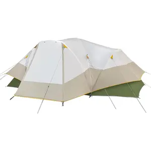 8 Person Hybrid Dome Family Camping Tent with 2 Rooms, Room Divider, Separate Entries, Full Fly, and Vestibule Storage