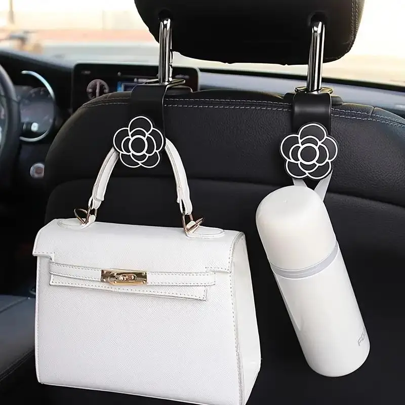 Flower Design Car Seat Back Hook, 2 Counts Car Seat Back Hanger, Multifunctional Car Storage Hook, Car Interior Accessories for Women & Girls, Car Org