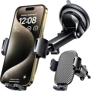 Car Phone Holder Mount for Dashboard & Windshield – 360° Rotation Mobile Holder with Strong Suction Cup, Adjustable Arm Universal Smartphone Car Mount for Safe Driving
