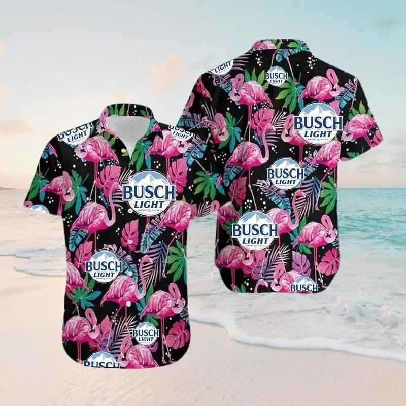 Flamingo Beer Hawaiian Shirt, Beer Style Tropical Short Sleeve Shirt, Summer Aloha Button Down Shirt, Gift for Him or Her