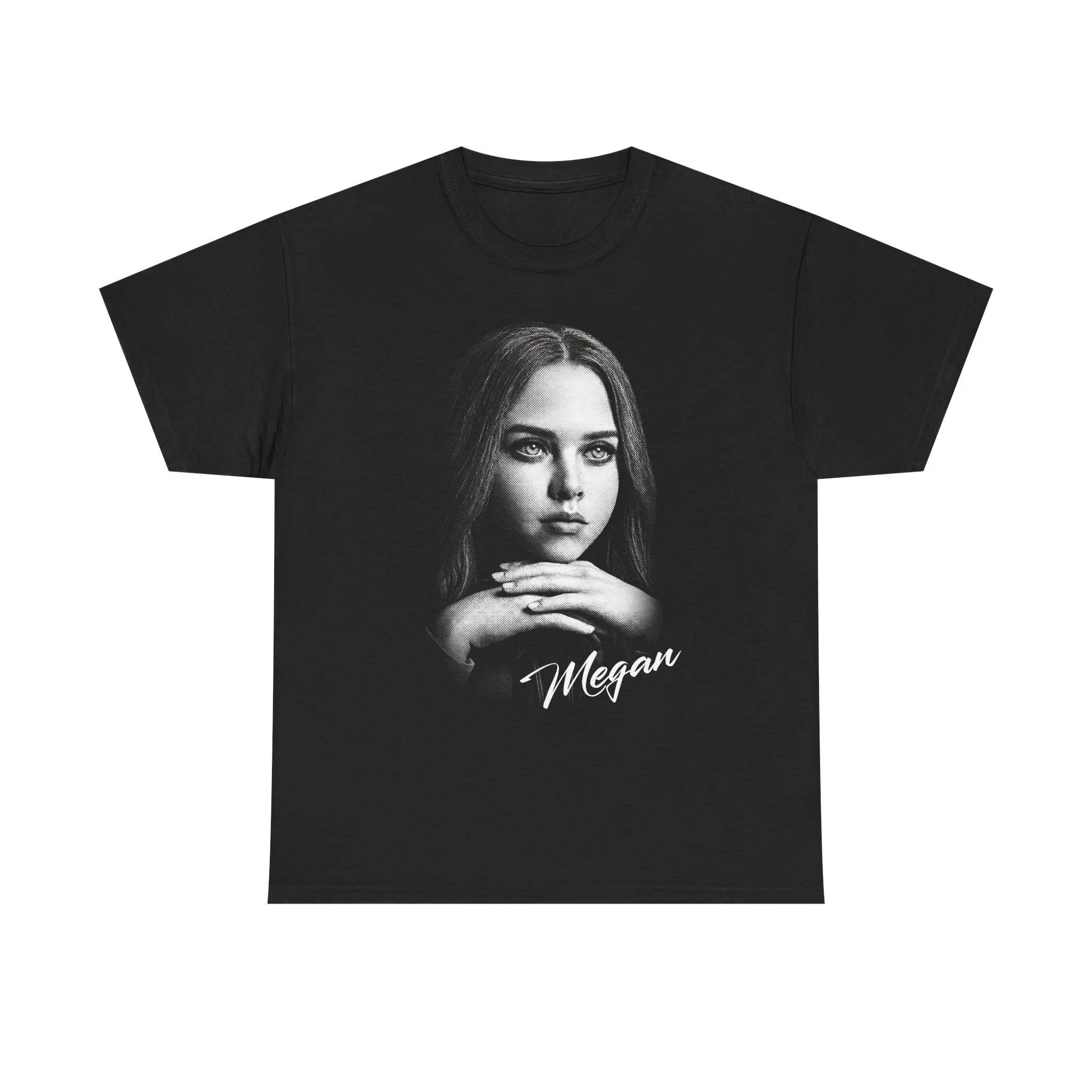 M3GAN Halftone T-Shirt | AI Horror Movie Villain Tee | Retro Graphic Shirt | Sci-Fi Horror Fan Gift