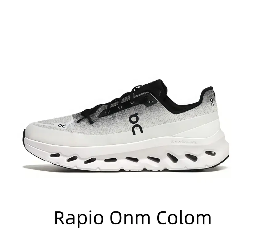 Perforated Mesh Athletic Trainers, White Black Gradient Tone, Shock Absorption Cushion, Breathable Woven Surface For Ball Sports & Daily Workout, Popular Among Male And Female Jogging Fans