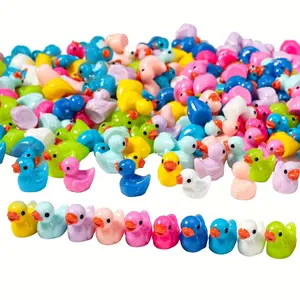 100 Pcs Mini Resin Ducks Bulk Tiny Ducks Set for Potted Miniature Decoration Garden Dollhouse Cake Decoration DIY Slime Kit Craft