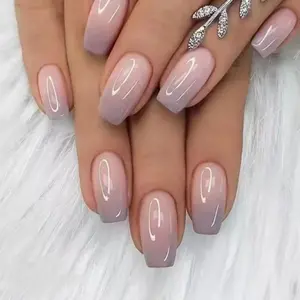 24pcs Gradient Long Wearable Nail Tips, Sweet Finger Nails for Girls, Ready-To-Use Base, Perfect for Daily Use