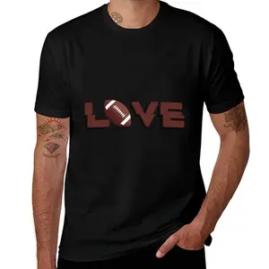 Football "LOVE" Glitch Graphic Tee - Game Day Sports Fan T-Shirt - 100% Premium Cotton - Unisex Fit - Black & White - Shipped from NY