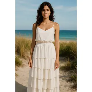 Solid White Layered Maxi (XS - S)