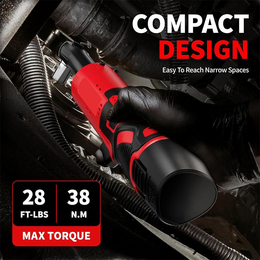 Electric Right Angle Wrench, 1 Count 45NM 3/8'' Ratchet Wrench, Removal Screw Nut Car Repair Tools, Power Tools, Cordless Power Tool Set, Power Tools, Cordless Torque Wrenches
