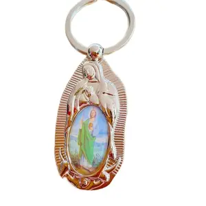 Recuerdos para bautizo, llaveros de San Judas Tadeo y Virgen de Guadalupe Baptism Favors