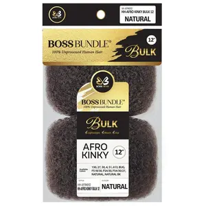 Bobbi Boss Bundle 100% Unprocessed Human Hair Braids Bulk - AFRO KINKY 12/16"