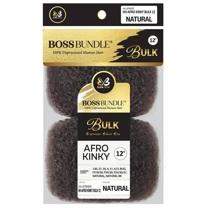Bobbi Boss Bundle 100% Unprocessed Human Hair Braids Bulk - AFRO KINKY 12/16"